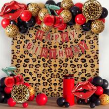 109pcs Leopard Print Party Decorations - Leopard Print Cherry Balloon Arch Set - Black And Red Leopard Print, Cherry Red Lip-Shaped Balloons - Suitable For Bridesmaid Birthday, Birthday Party, Baby Shower And Bachelorette Party - View 1