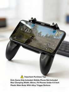 W10 Stretchable Mobile Game Controller, Ergonomic Phone Gamepad With Metal Shooting Triggers, Universal Gaming Grip For IOS & Android Phones, No Battery Required - View 2