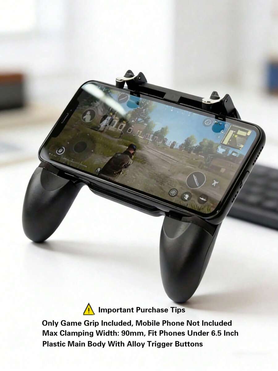 W10 Stretchable Mobile Game Controller, Ergonomic Phone Gamepad With Metal Shooting Triggers, Universal Gaming Grip For IOS & Android Phones, No Battery Required
