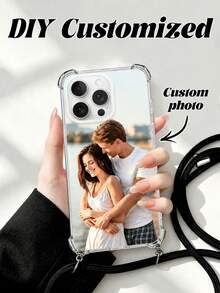 1pc Customized Photo Protective Phone Case With Lanyard, Compatible With IPhone 11/12/13/14/15/16/16Pro/16Plus/16ProMax/17/17Air/ProMax, S25/S25U/S25Plus, Compatible With Infinix Hot 50 Pro+ And Other Models, Ideal Gift For Friends,International Version, Not The Domestic Version - Clear - View 1
