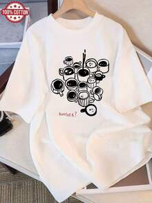 2026 Women's Blouses, Versatile Summer Women's Clothing, Modern, Loose, Round Neck, Comfortable, Casual, Popular T-Shirt, Daily Vitality, Short Sleeve. - 白色 - 查看 1