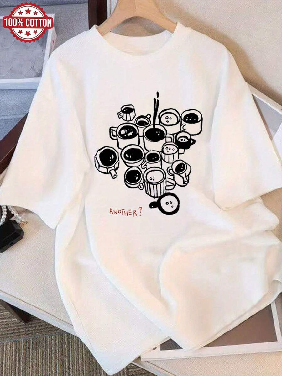 2026 Women's Blouses, Versatile Summer Women's Clothing, Modern, Loose, Round Neck, Comfortable, Casual, Popular T-Shirt, Daily Vitality, Short Sleeve. - 白色 - 查看 1