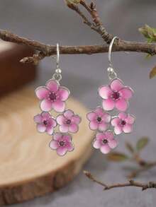 Women Stud Earrings - 粉色 - 查看 7