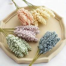 1束(6枝)/3束(18枝)彩色麥穗人造花束 - 適合家居裝飾、婚禮、生日、情人節、畢業禮物、花園裝飾、戶外植物、園藝、人造花 - 彩色 - 查看 1