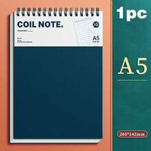 1pc Spiral Notebook, Vintage A5 Notebook And Journal - 100 Pages, 80G Thick Paper, Hardcover And Watercolor Design - Perfect For College School Supplies - A - View 9