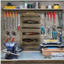 [Heavy Duty Tool Bag] 1pc Heavy Duty Waterproof Tool Organizer Bag With Portable Roll-Up Design, Multiple Compartments, Adjustable Shoulder Strap, Durable Green Fabric, Zipper Closure, Perfect For Organizing Hand Tools And Small Items, Electrician Tool Bag - Coffee Green - View 2