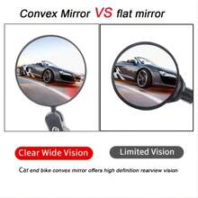 HD Wide-Angle Bike Rearview Mirror - 360° Rotatable Handlebar End Mirrors For Mountain & Road Cycling - Black - View 9