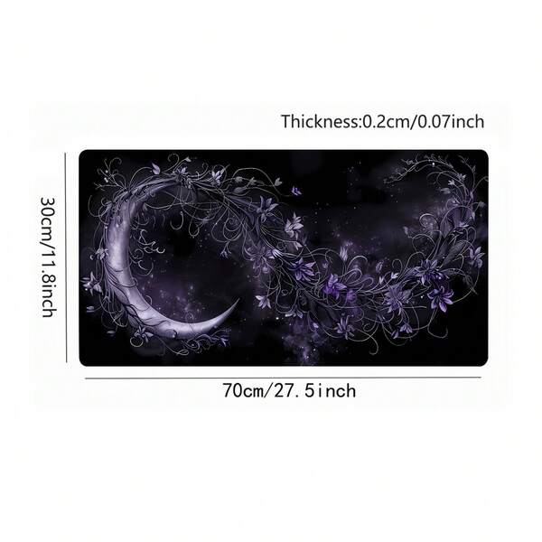 1 X "Midnight Moonlight" Themed Large Gaming Mouse Pad (Purple Aesthetic Style, Multiple Sizes Available); Features A Non-Slip Base And Precision Stitched Edges; Suitable For Computer Keyboards And Mice; Ideal For Home And Office Use.