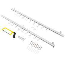 RibasuBB Ceiling Mount Curtain Track Kit 3–6ft White Aluminum With 18 Roller Hooks, Connector & Brackets Smooth Glide Easy Install - White 2pcs - View 9