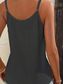 Plus Size Stretchy And Comfortable Sleeveless Top, Perfect For Lounging At Home, Traveling, Or Going On Vacation. Adjustable Straps. - Putih+hitam+biru - View 3
