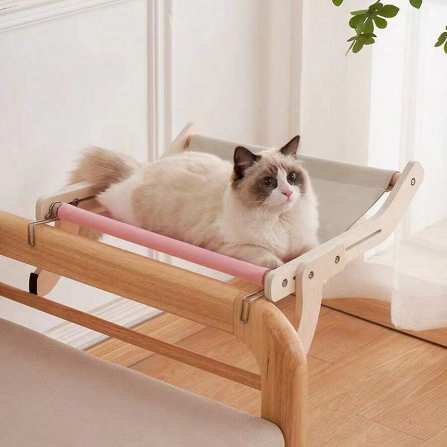 1pc Deluxe Hanging Cat Bed - Detachable, Foldable Hammock For Cats & Small Dogs, Cozy Polyester Pet Nest,Hanging Detachable Washable Folding Cat Ladder,Can Be Paired With A Cat's Self-Entertainment Boredom-Relieving Device.