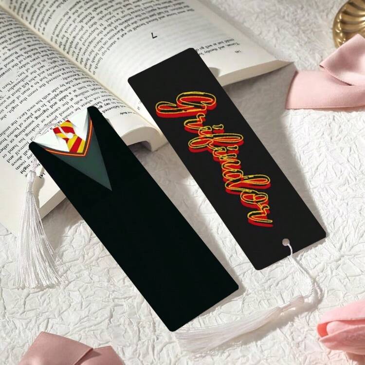 2入 PET 印花書籤，精緻防水耐用實用，獨特圖案設計，為閱讀增添樂趣，開學季送給學校好友的完美禮物（隨機顏色流蘇） - 2PCS - 查看 4