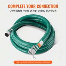 50.8 Mm X 6.1 M Suction Hose, Hose With Cam Connectors, Aluminum Fittings For Various Pumps For Wastewater Treatment, Water Transport, Green - 2.0inch 20ft - 查看 3