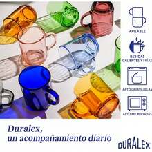 DURALEX | مجموعة من 6 أكواب زجاجية شفافة مع مقابض، 26CL - مجموعة أكواب زجاجية معززة بألوان متنوعة (أزرق ياقوتي، رمادي، كهرماني، بنفسجي، أزرق وأخضر) - متينة وقوية للقهوة والشاي والمشروبات الساخنة - أخضر - مشاهدة 5