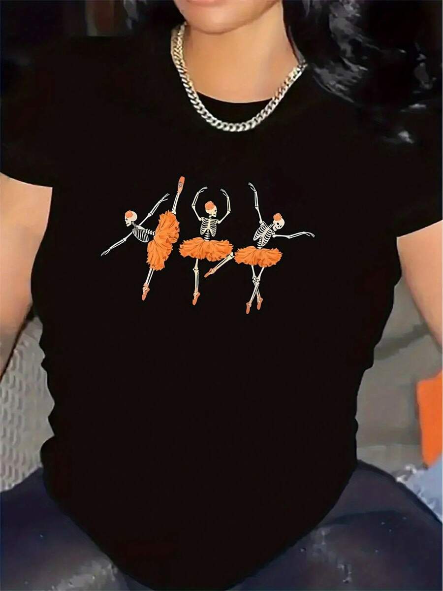 Custom Short-Sleeved Polyester T-Shirt, Suitable For Home Or Restaurant Use, With A Durable And Lightweight Design, Comfortable To Wear And Decorated With A Unique Artistic Design. - 黑色 - 查看 1