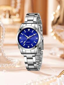 1pc Women's Quartz Watch, Fashion Casual Elegant Minimalist Rhinestone Dial, Suitable For Daily Wear, Party Decoration, Valentine's Day, Graduation Season And Various Festival Gifts For Girlfriend And Classmate - Silver - View 2