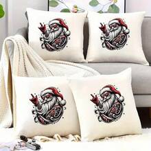 1pc/2pcs/3pcs Christmas Santa Claus Pattern Heat Transfer Stickers DIY Iron-On Applique For T-Shirt Making, Pillow Decoration, Multi-Color Durable Washable Plastic DIY Stickers Suitable For Backpack, Cushion, Pants, Sofa Cover, Waterproof Fade-Resistant T-Shirt Printing Stickers - Multicolor - View 5