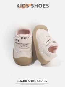1 Pair Toddler Low-Top Single Hook & Loop Flat Sole Korean Style Kids Sneakers For Daily Wear And Outings [Select By Actual Cm Insole Length] - Pink - View 6