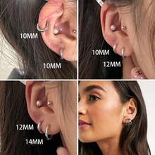 Clip On Huggie Earrings For Men Women Unisex Hypoallergenic Small Hoop Earrings,Non Pierced Conch Daith Helix Ring Hoop Rook Tragus Cartilage Earrings - NOT - View 6