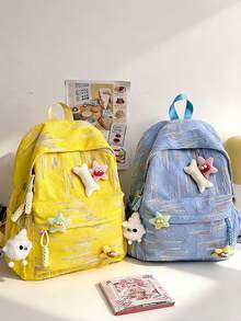 6pcs/1pc Minimalist Casual Mini Backpack, Soft And Lightweight Fabric, Solid Color Simple Design, Suitable For All Seasons, Ideal For Teenage Girls, Students, Working Women, Mothers, Travel, Commute, School, Outdoor, Portable Storage Small Backpack - Multiple Styles - View 3