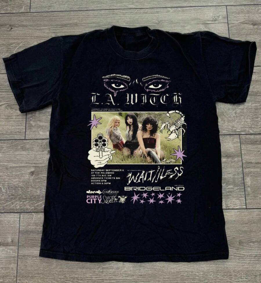 L.A. Witch Band Black Color Full Size Shirt - 黑色 - 查看 1