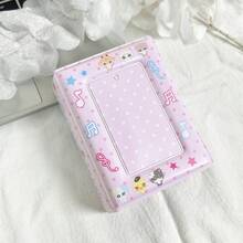 1pc Pink Animal Photo Album, Polka Dot Music Note Card Holder, K-Pop Photo Card Binder, IDOLME, Album Card Display, Idol Concert Support, PU Material, Suitable For 3-3.5 Inch Photo Cards, Suitable For Photo Card Storage And Protection - Card Cover - View 8