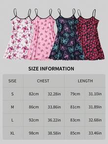 4PCS Women's Butterfly Print Sleepwear Set Top Strap Shorts Home Leisure Print Set Sleeveless - Multicolor - View 2