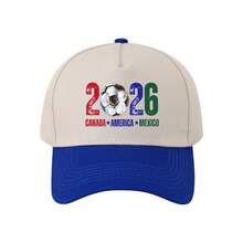 Gorra de pico de pato estampada de la Copa  2026 de EE. UU.-Canadá-México, sombrero para el sol para exteriores - Azul real - Estilo 01 - Ver 3