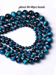 1 Strand Natural Blue Tiger Beads Bohemian Style Round Loose Accessories Beads Strand 6 8 10mm For Girls Jewelry Making Bracelet Necklace - Blue - View 11