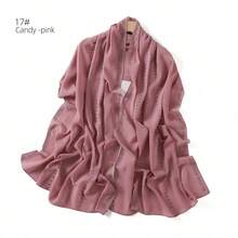 1 Piece Solid Color Rhinestone Chiffon Hijab, Elegant Faux Rhinestone Scarf, Sunscreen Shawl For Women, Ideal For Dresses. - Champagne - View 1