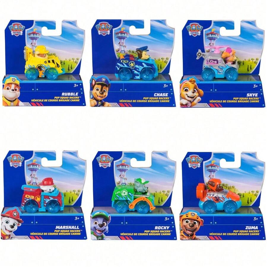 Spin Master Paw Patrol Air Rescue 6pcs Puppy Racing Toy Car Gift Set, Includes Archie, Mao Mao, Tian Tuan, Xiao Li, Rocky And Zuma, Suitable For Boys And Girls Children Aged 3 And Above - Pup Squad Racers - View 1
