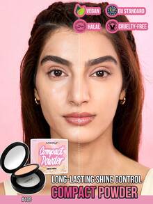 MISSLYN 1 pieza Polvo compacto, Polvo fijador prensado de control de aceite, Polvo facial mate sin poros de alta cobertura ligero y de larga duración, Maquillaje de acabado mate para uso diario, viajes, fiestas & Y2K, Regalo de cumpleaños & San Valentín - #105 Beige claro - Ver 12
