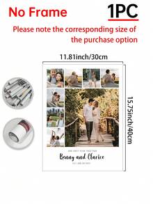 1pc Personalized Photo Custom Poster, Anniversary Gift Custom Wall Art, Friends Custom Photo Collage, Friends Anniversary Gift, 1st Anniversary, Date Night Anniversary Gift Custom Item, Optional Frame - Multicolor - View 13