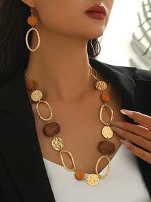 Collar de Cruz de Acero Inoxidable con Circonita, para Uso Diario de Mujeres - Oro 2 - Ver 7