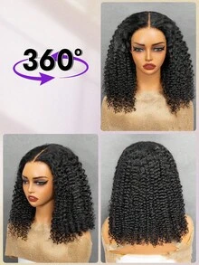 OQ 200% Density 8-14 Inch Bleached Curly Bob Wig, 7x5 Inch Lace Front, Suitable For Beginners, Made Of 100% Unprocessed Virgin Hair, Breathable Mesh Cap, High Quality, Lightweight And Comfortable For Daily Wear - SNatural - View 7