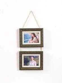 Vintage European Style Hanging Rope Photo Frame Set, Home Decor Atmosphere Photo Wall Frame, Can Decorate 5-Inch Photos, Suitable For Bedroom And Living Room Wall Hanging - Multicolor - View 14