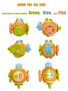 1pc 6-Sided Multifunctional Busy Ball Rotating Thief Mouse Toy Cartoon Rabbit Tactile Toy Early Education Grasping Training No Battery Required - Multicolor - View 11