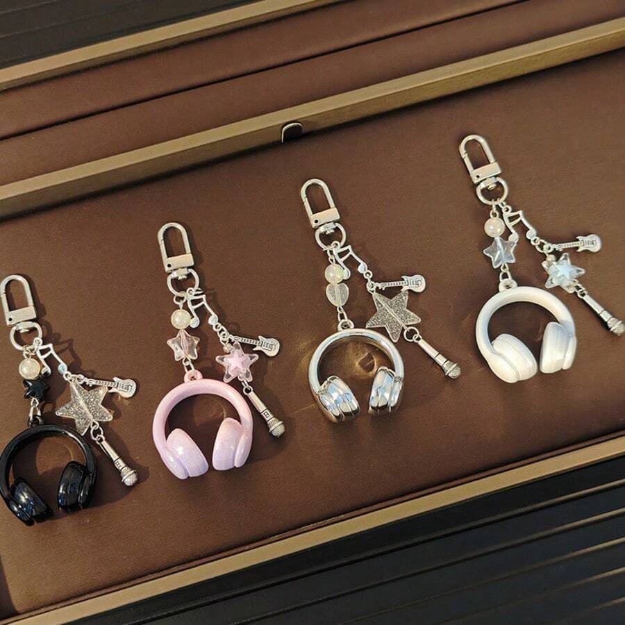 Musical Note Keychain Creative Pendant Style Music Earphone Shape Exquisite Phone Chain Personalized Backpack - Birthday Gift - Holiday Gift - Gift - Giveaway - Perfect Gift - Ideal Gift - Surprise Gift - Multicolor - View 1