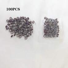 Clips para extensiones de cabello sin costuras, anillos para extensiones de cabello, extensión de rastas, herramientas invisibles para extensiones de cabello, anillos para extensiones de cabello sin costuras - Marrón oscuro - Ver 6