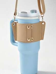 Customizable Personalized Name Text Cup Sleeve, Compatible With Adjustable Strap Cup Bag, Thick Fabric Heat Insulation And Shockproof, Extended Adjustable Shoulder Strap For Free Length Adjustment, Handheld And Crossbody Carrying Options, Wear-Resistant And Waterproof Fabric Easy To Clean, Open Design Fits Cup Body And Prevents Slipping, Simple And Versatile With Multiple Color Options, Suitable For Vacation And Outdoor Hiking Enthusiasts - Multicolor - View 7