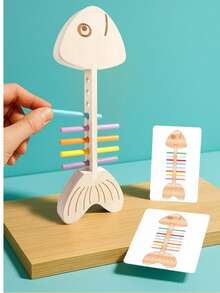 Montessori Fish Bone Early Education Kindergarten Educational Toy Color Recognition Matching Fine Motor Skills Training Teaching Aid Children Concentration Early Learning Toy - Multicolor - View 8