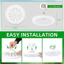 CANMEIJIA 30W 香氛 E27 風扇燈泡，附遙控器，3 色溫無段調光 LED 天花板風扇燈，85-264V 寬電壓白色風扇燈，適用於臥室、客廳、書房 - 24W風扇燈附遙控器 - 查看 9