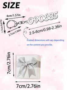 Customizable Digital Metal Keychain, Can Be Engraved With Numbers Or Special Dates, Includes Keychain/Gift Box Only, Personalized Keychain - Style C - View 2