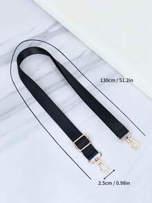 Adjustable Nylon Bag Strap, Solid Color Replacement Crossbody Shoulder Strap, Universal Handbag Shoulder Bag Backpack DIY Bag Accessory, Durable Metal Hook - Gold - View 4