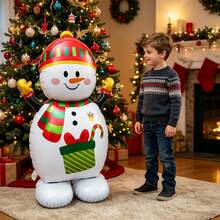 Standing Christmas Snowman Aluminum Foil Balloon With Base, Home Living Room Window Display Holiday Decoration Balloon, Party Photo Backdrop Decor - Multicolor - View 2