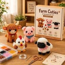 成人與青少年動物串珠迷你 3D 串珠動物 DIY 套裝，包含彩色珠子與說明書，適用於創意手工珠寶藝術手工藝套件 - 彩色 - 查看 4