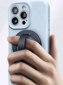 1pc Magnetic Minimalist Silicone Phone Ring Holder, Solid Color Magnetic Phone Grip Stand, Compatible With Apple And Android Phones, Some Models Require Magnetic Ring Accessory (Includes Magnetic Ring) - Multicolor - View 10