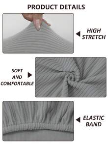 1 buah Sarung Bantal Kursi Sofa Warna Polos, Elastisitas Tinggi, Dapat Dilepas dan Dicuci dengan Mesin, Cocok untuk Ruang Tamu, Bahan Poliester, Sarung Bantal Kursi Sofa dan Sandaran Punggung - Light Grey - View 8