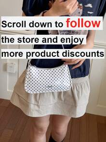 1pc Solid Color PU Leather Women's Shoulder Bag, Multifunctional Crossbody Bag, Suitable For Commuting, Adjustable Shoulder Strap - Beige - View 2