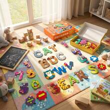26pcs Magnetic Letters, Suitable For Children 3+ Years Old, Alphabet Magnetic Stickers Toy With Drawing Board, Preschool Learning Spelling Word Toy, Uppercase & Lowercase ABC Refrigerator Magnets - Multicolor - View 5